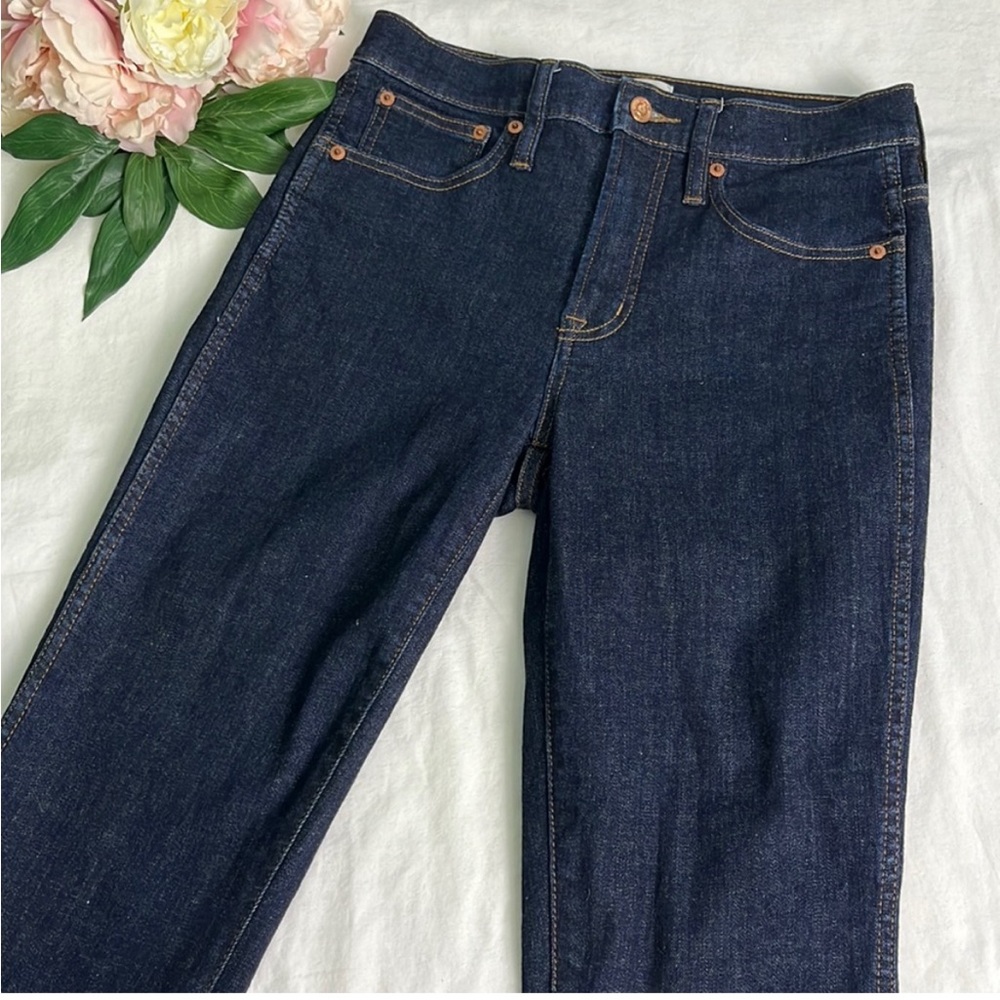 J Crew Womens High Rise Vintage Straight Dark Blue Jeans Size 27